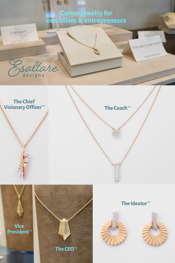 Career jewelry collection by Esaltare Designs for executives and entrepreneurs 