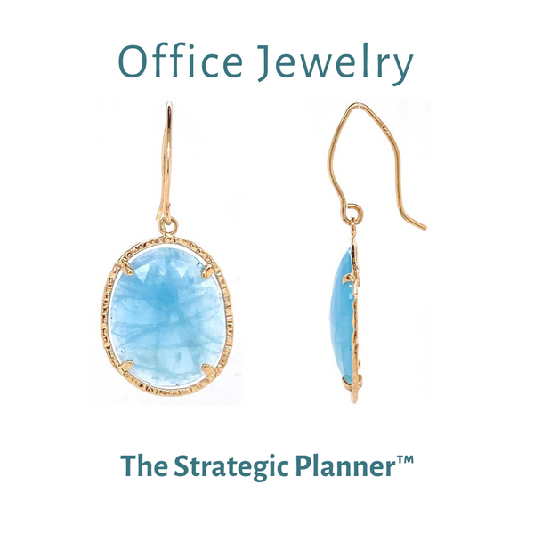 The Strategic Planner™ 14k Hammered Halo Earrings // Handmade 14k Yellow Gold Hammered Halo Earrings with Aquamarine Gemstones in the Center.