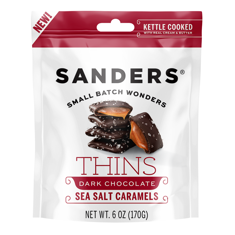Sanders No Sugar Added Dark Chocolate Sea Salt Caramels 5.5 oz 3-Pack