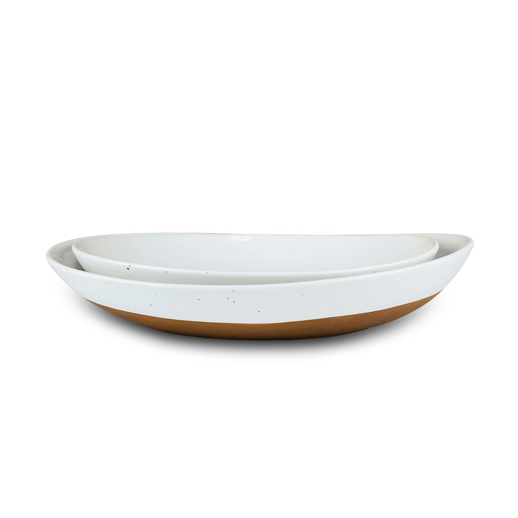 Mora Ceramic Large Mixing Bowls - Set of 2 Nesting Bowls for Cooking, Serving, Popcorn, Salad Etc - Microwavable Kitchen Stoneware, Oven, Microwave
