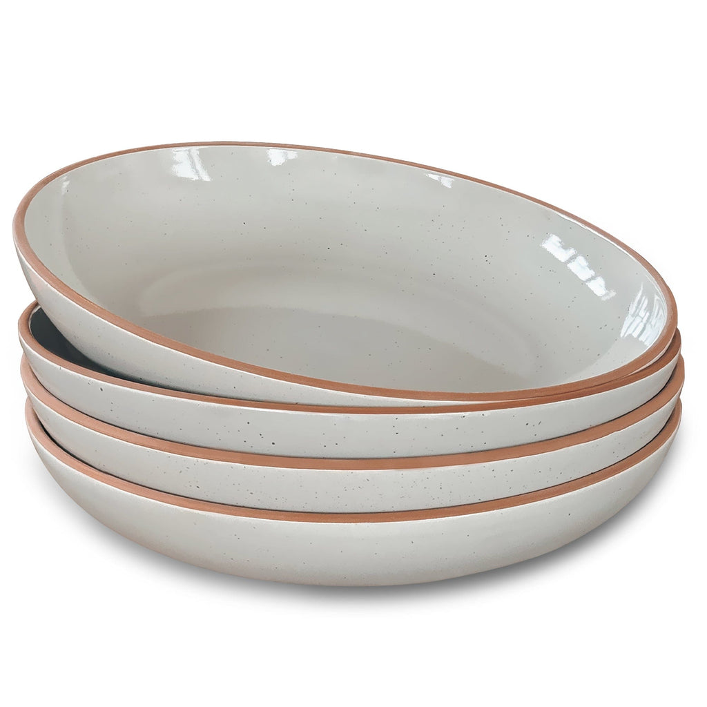 Mora Ceramics Hit Pause Mora Ceramic Bowls for Kitchen, 28oz - Bowl Set of 4 - for Cereal, Salad, Pasta, Soup, Dessert, Serving Etc - Dishwasher