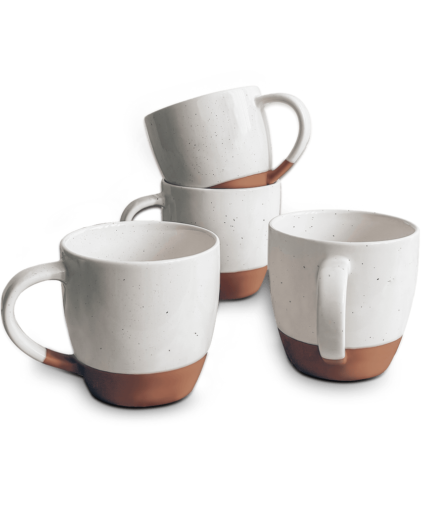 Competitive Selamica Ceramic 8 oz Cappuccino Cup Set with Saucers