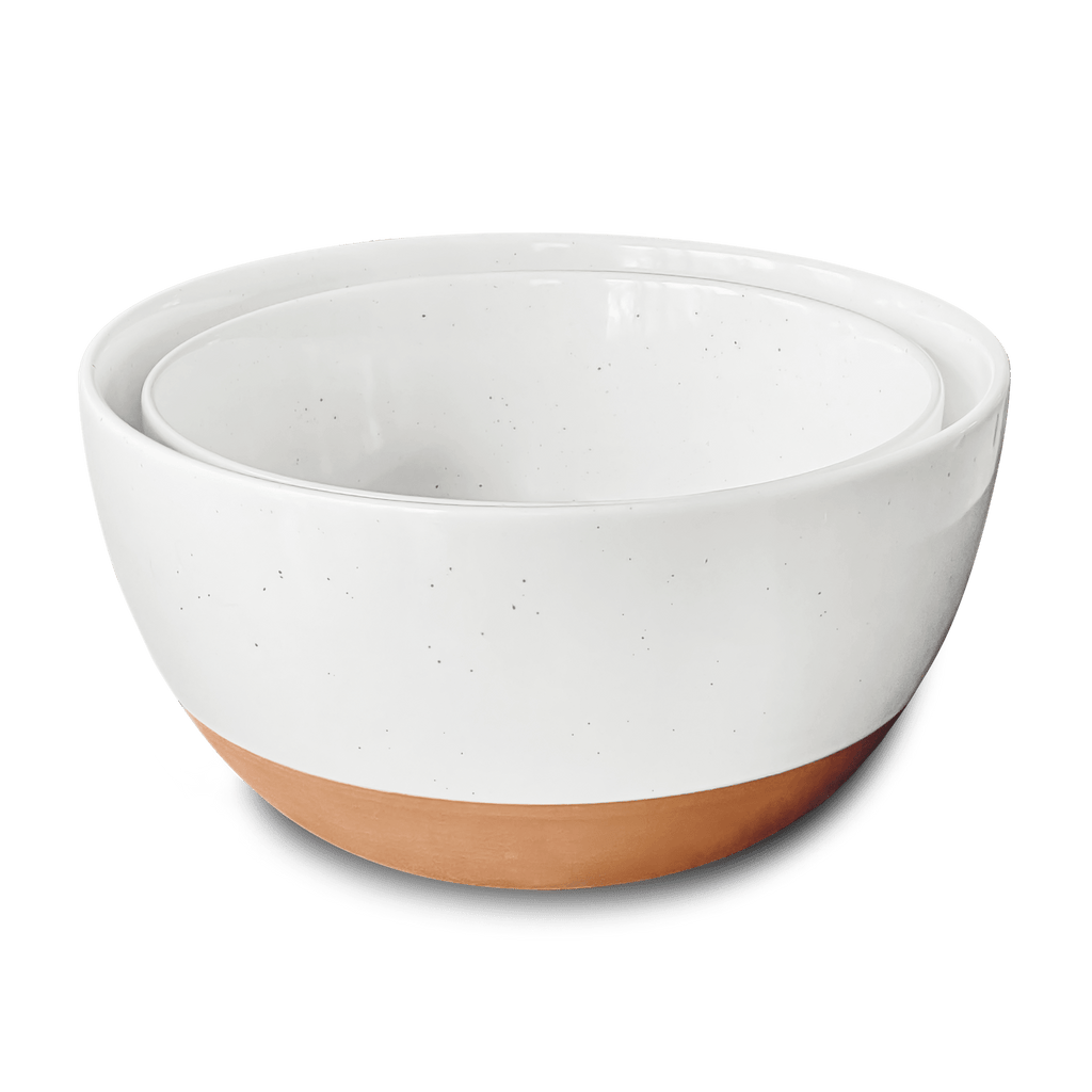 Extra Large Ceramic Deep Mixing Bowl Stoneware 26cm Diameter White 4.5 Litre