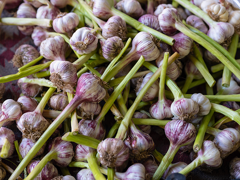 roze knoflookbolletjes