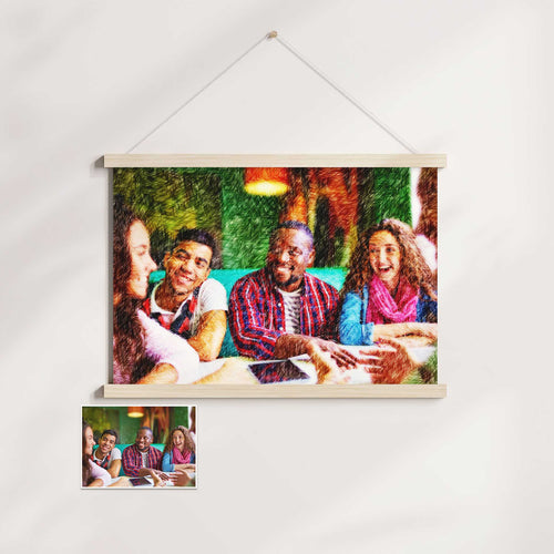 Personalised Colourful Drawing Poster Hanger