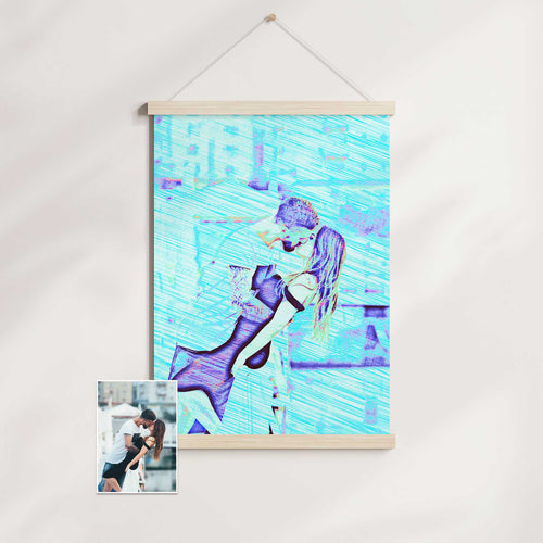 Personalised Blue Drawing Poster Hanger