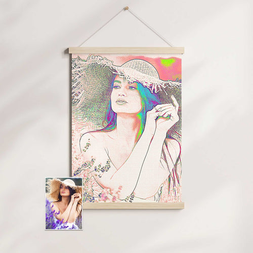 Personalised Pencil Drawing Poster Hanger