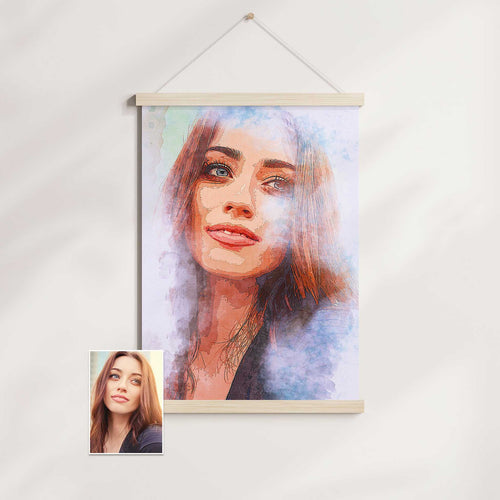 Personalised Watercolor Texture Poster Hanger