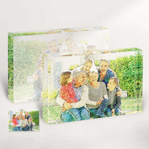 Personalised Artsy Illustration Acrylic Photo Plaque Block