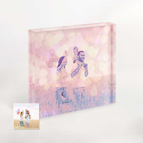 Personalised Special Bokeh Purple Acrylic Photo Plaque Block