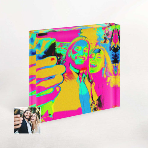 Personalised Pop Art Acrylic Photo Plaque Block