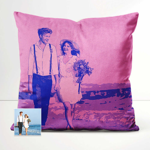 Personalised Purple & Pink Comics Cushion