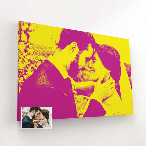 Personalised Yellow & Pink Texture Canvas