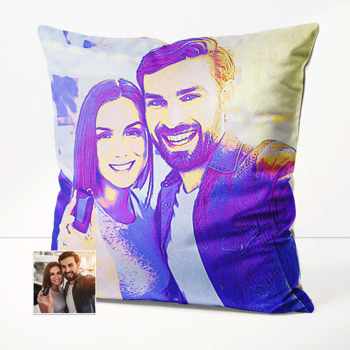 Personalised Blue & Purple Cushion