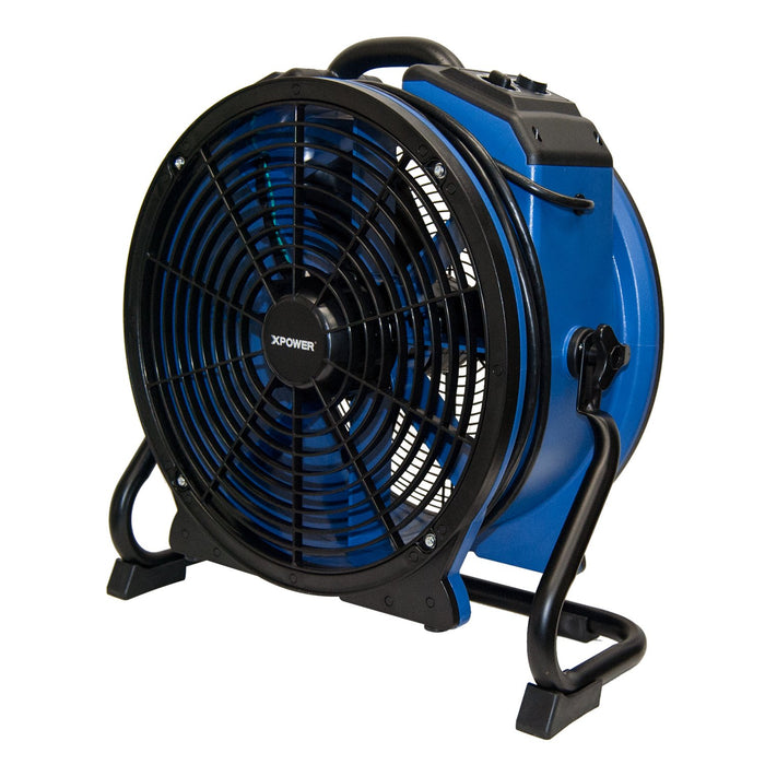 XPOWER AXIAL AIR MOVERS XPOWER X-48ATR 1/3 HP 3600 CFM High Temperature Variable Speed Sealed Motor Industrial Axial Air Mover, Blower, Fan with Timer and Power Outlets