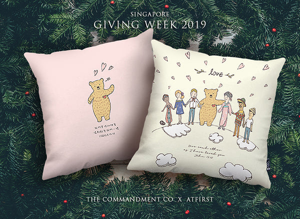 Giving Week SG collaboration cushion cover design by TCCO x AtFirst