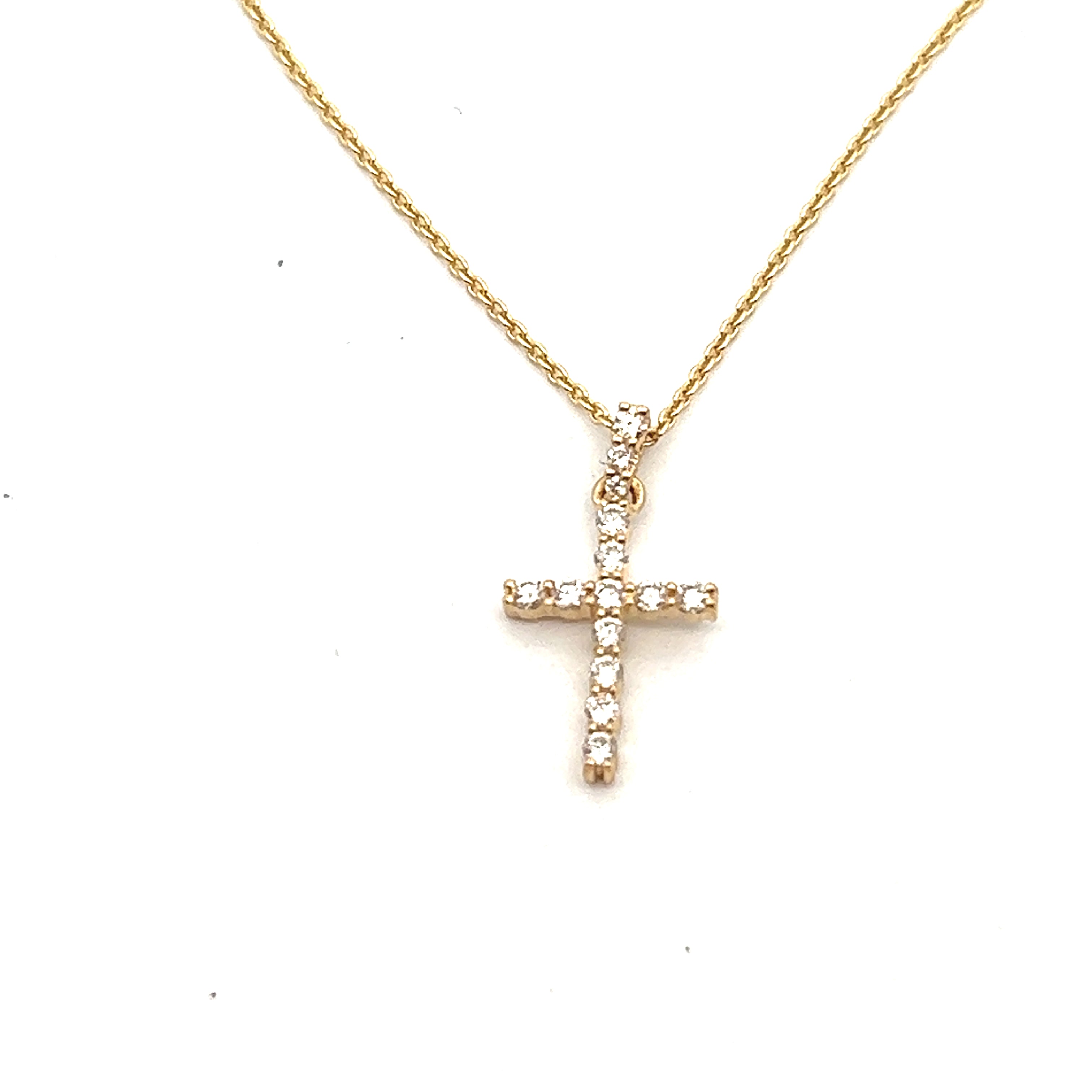10 Karat white gold diamond cross necklace with 0.25 carats 165-00093 –  Alabama Wholesale Diamonds