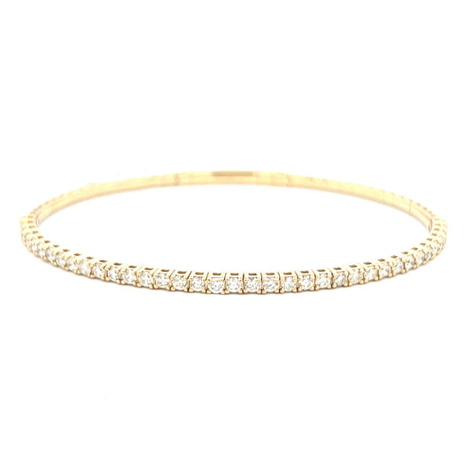 Flower Diamond Flexible Bangle Bracelet (0.43 ct.) in 14K Gold