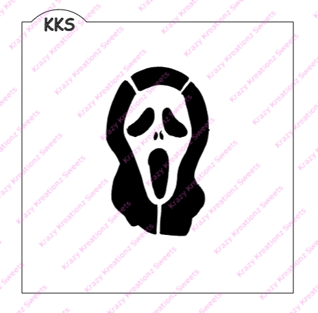 salario cangrejo Senado Scream Mask Cookie Stencil – Krazy Kreationz Sweets