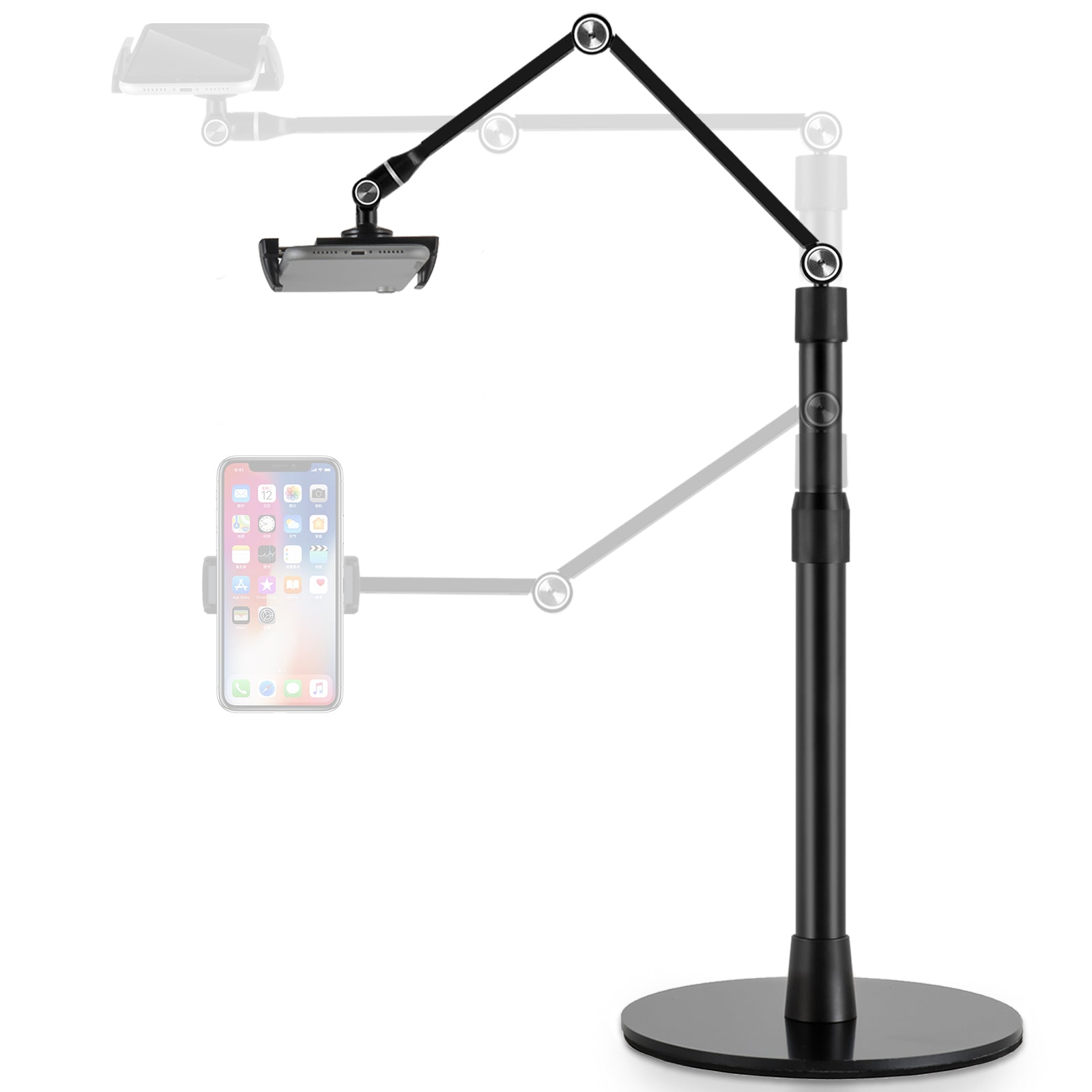 ModSavy Tablet Floor Stand with Double Weight Base, Overhead Bed