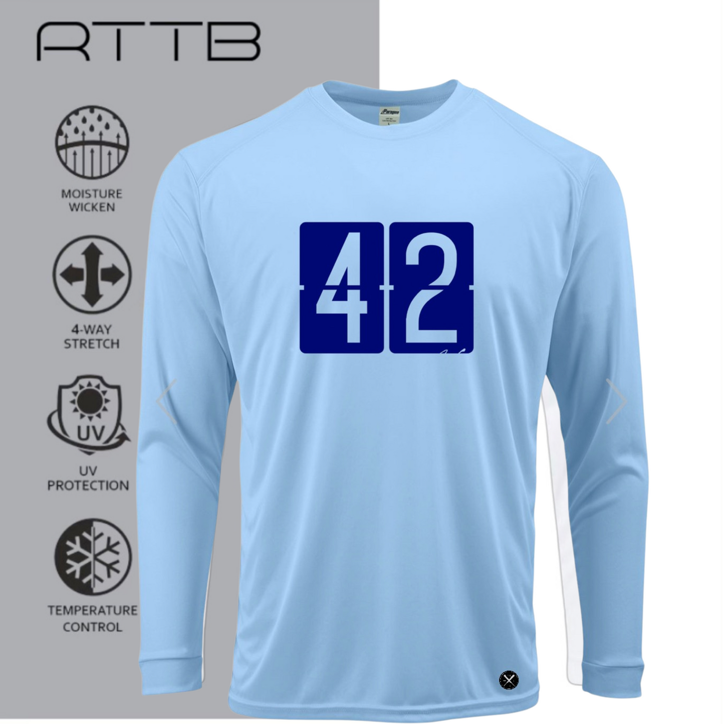 Road to The Bigs Mens Jackie Robinson Icon Performance Long Sleeve S