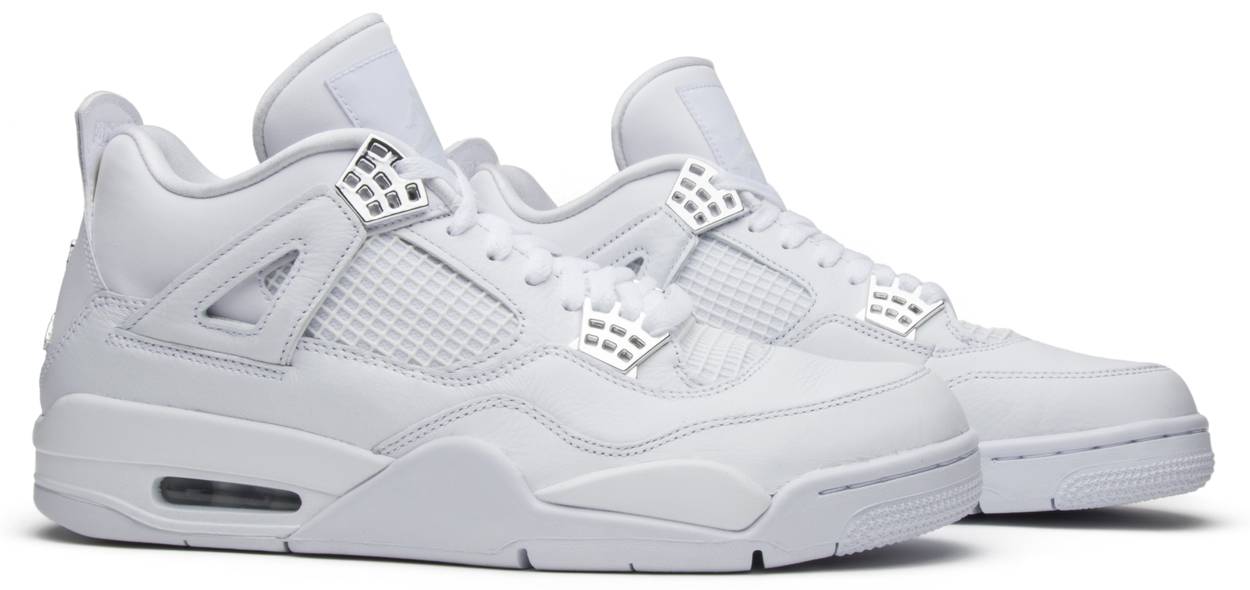 all white jordan 4 pure money