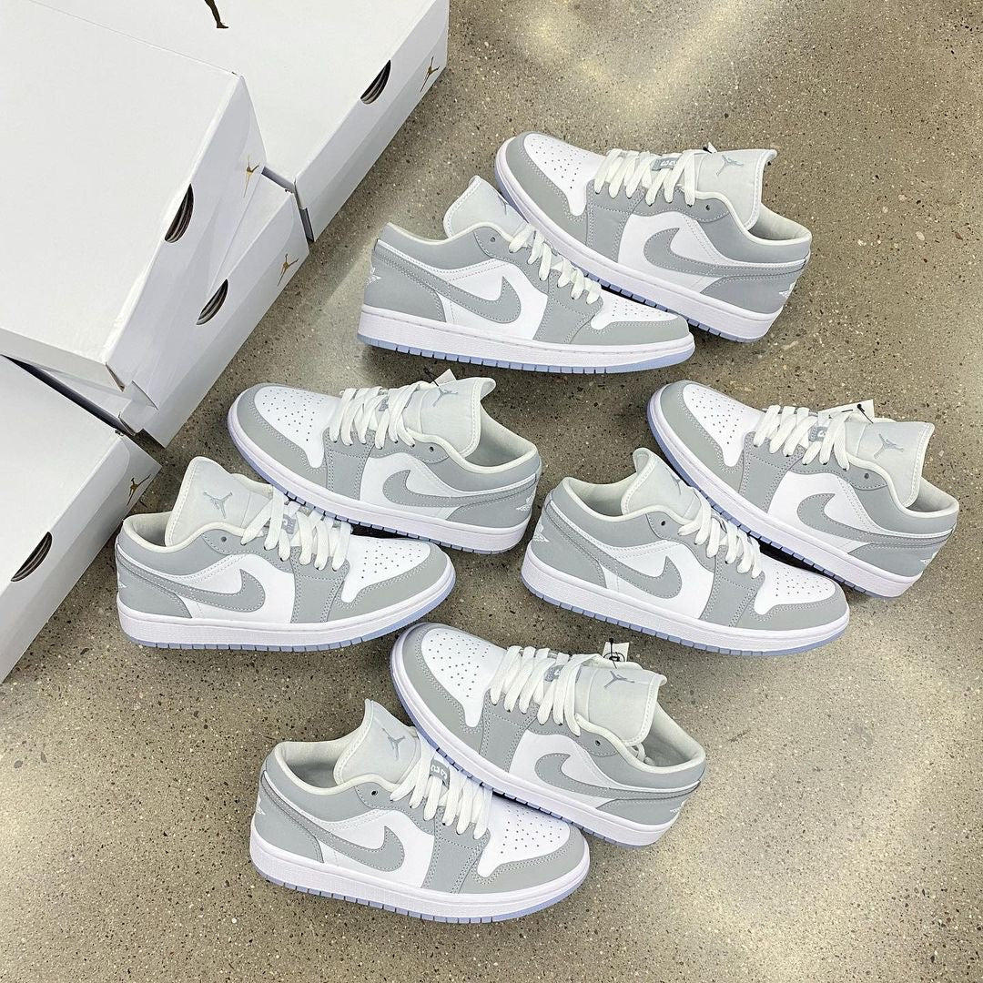 Wmns Air Jordan 1 Low White Wolf Grey International Deliver