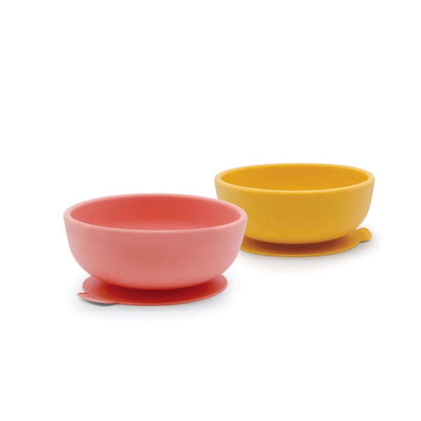 Silicone Suction Bowl Set - Coral & Mimosa