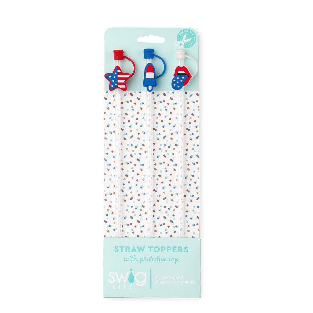 All American Straw Toppers with Protective Cap by Swig Life