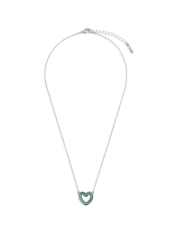 Loving Heart Necklace - Aqua