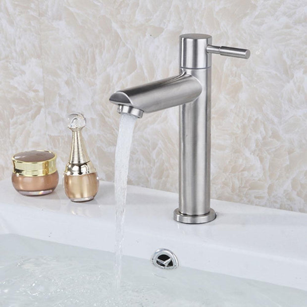 Cold Water Single Lever Bathroom Sink Faucet Basin Tap Accessory Bathroom Taps Stainless Steel Corrosion Resistance With Hose