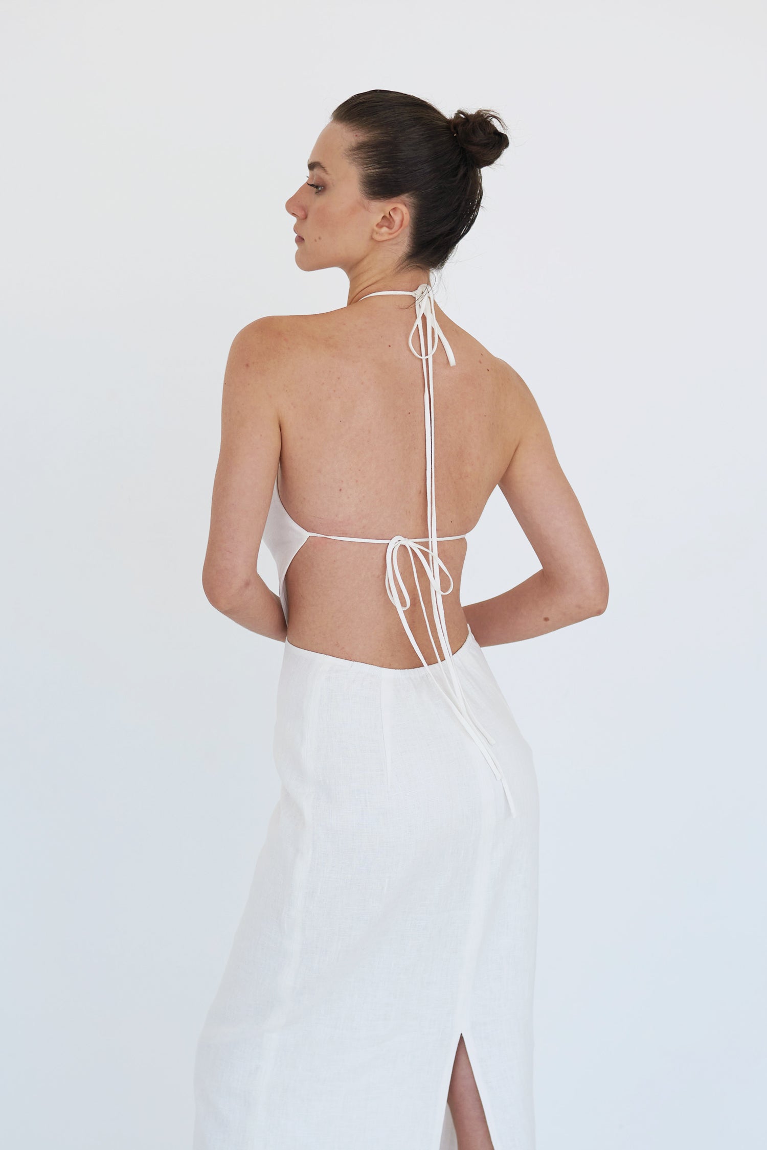 Anne Openback Linen Dress