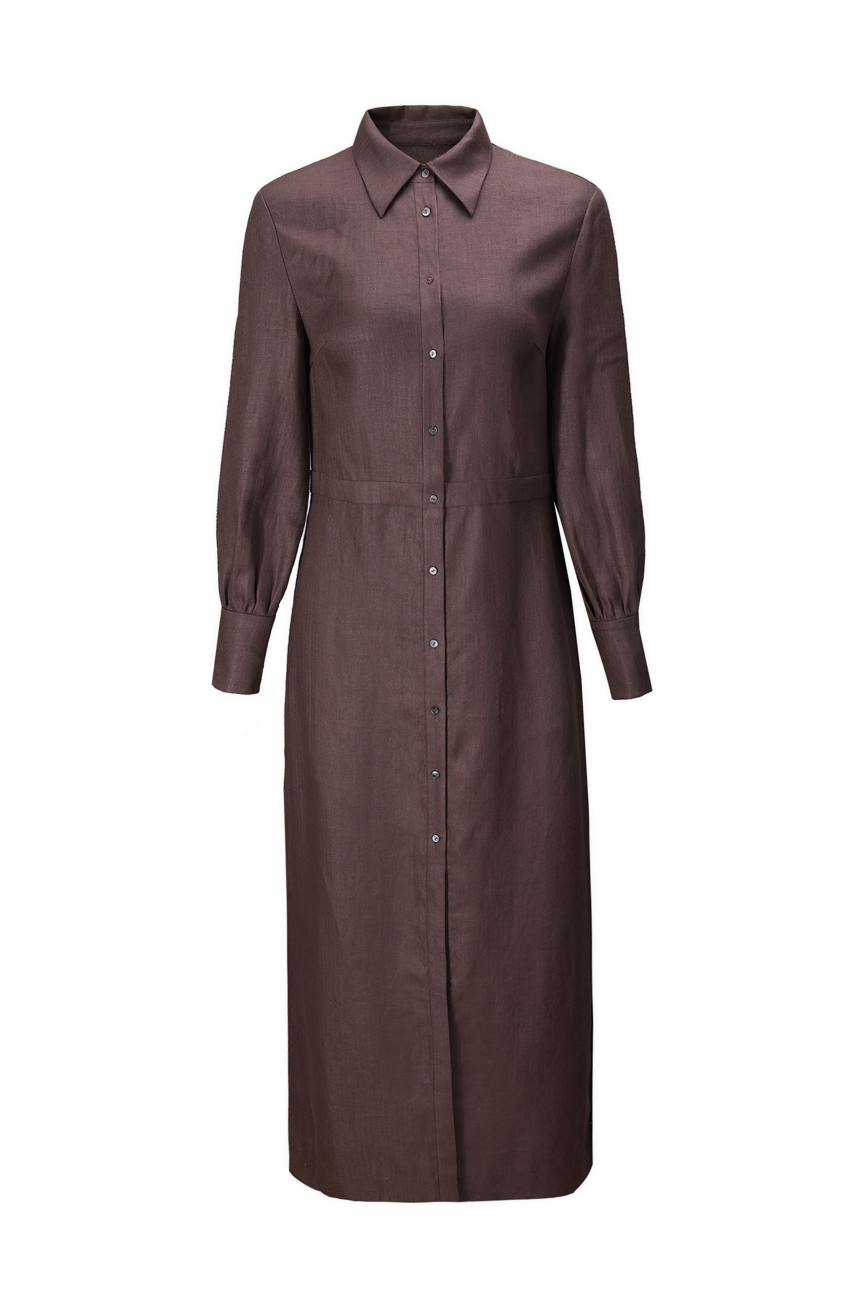 The Herringbone Linen Shirt Dress