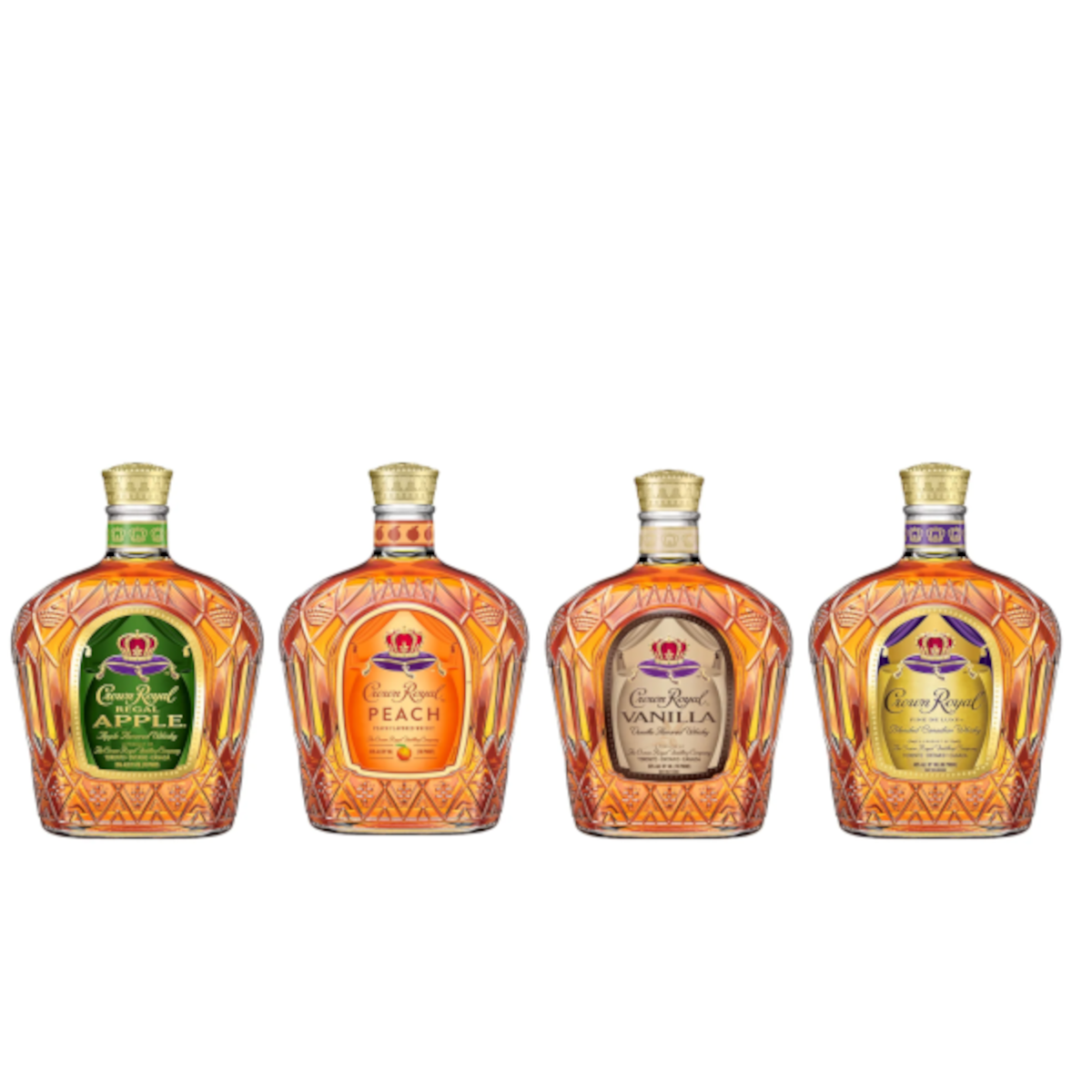 Crown Royal Apple, Peach, Vanilla & Deluxe Bundle