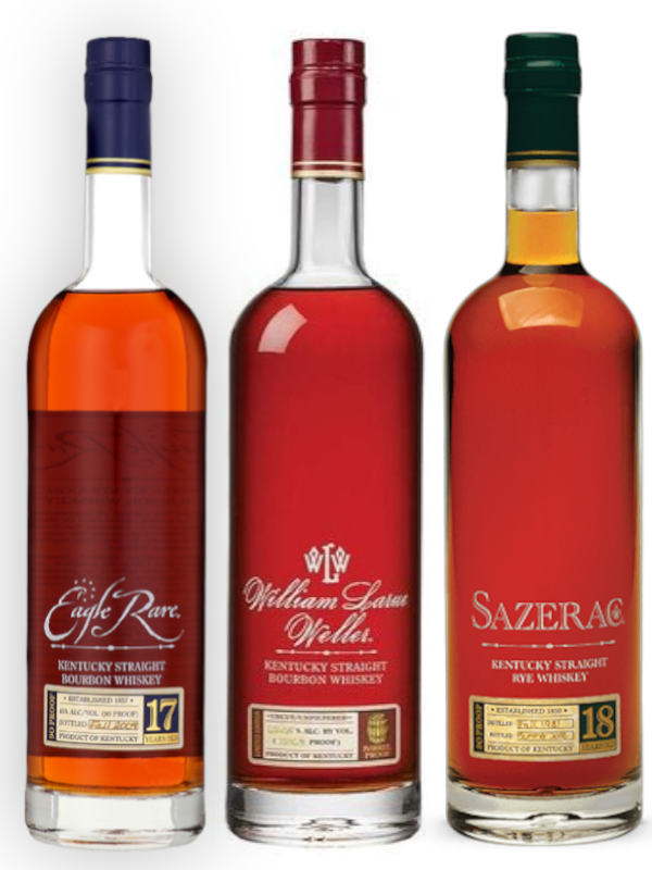 EAGLE RARE 17, WILLIAM LARUE WELLER, SAZERAC 18 YEAR OLD STRAIGHT RYE BUNDLE