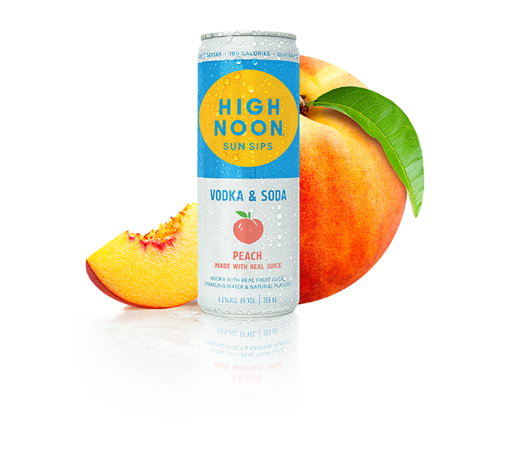 High Noon Sun Sips Peach Vodka & Soda Hard Seltzer 4pk