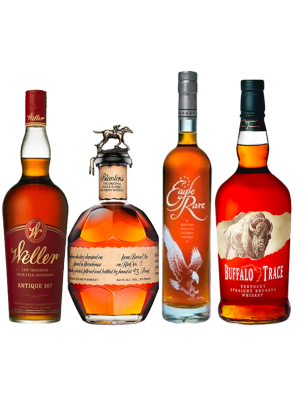 W.L. Weller Antique 107, Blanton's Single Barrel, Eagle Rare 10 Year Buffalo Trace Bourbon Bundle