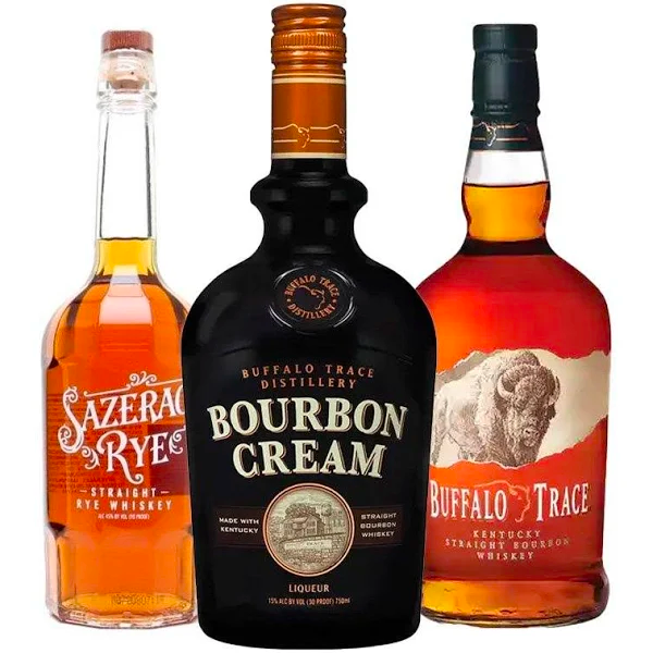 Buffalo Trace Bourbon, Buffalo Trace Bourbon Cream, Sazerac Rye