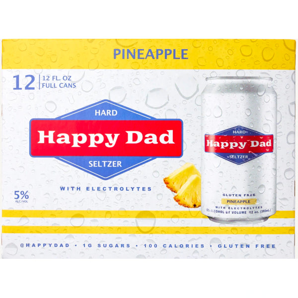 Happy Dad Pineapple Seltzer 12 Pack