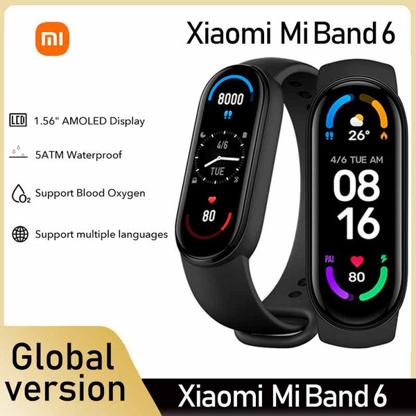  Xiaomi Mi Band 5 Activity Tracker, Fitness Tracker,  Smartwatch100 Background Screen, 1.1 Inch AMOLED Display, 50 m Waterproof,  Black : Sports & Outdoors