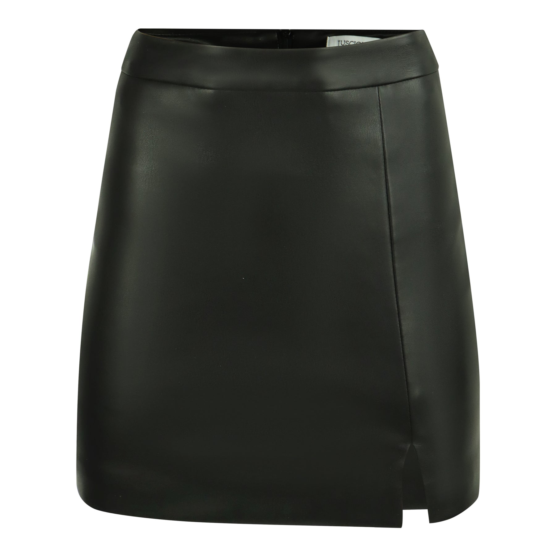 Inwoner ingesteld modder Shop Bibi Zwarte Vegan Leren Mini Rok met Split - Luscious The Label