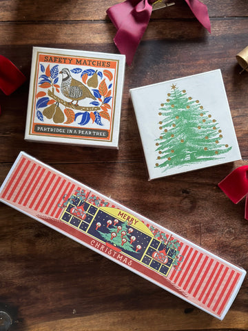 Christmas matches in a variety of designs.