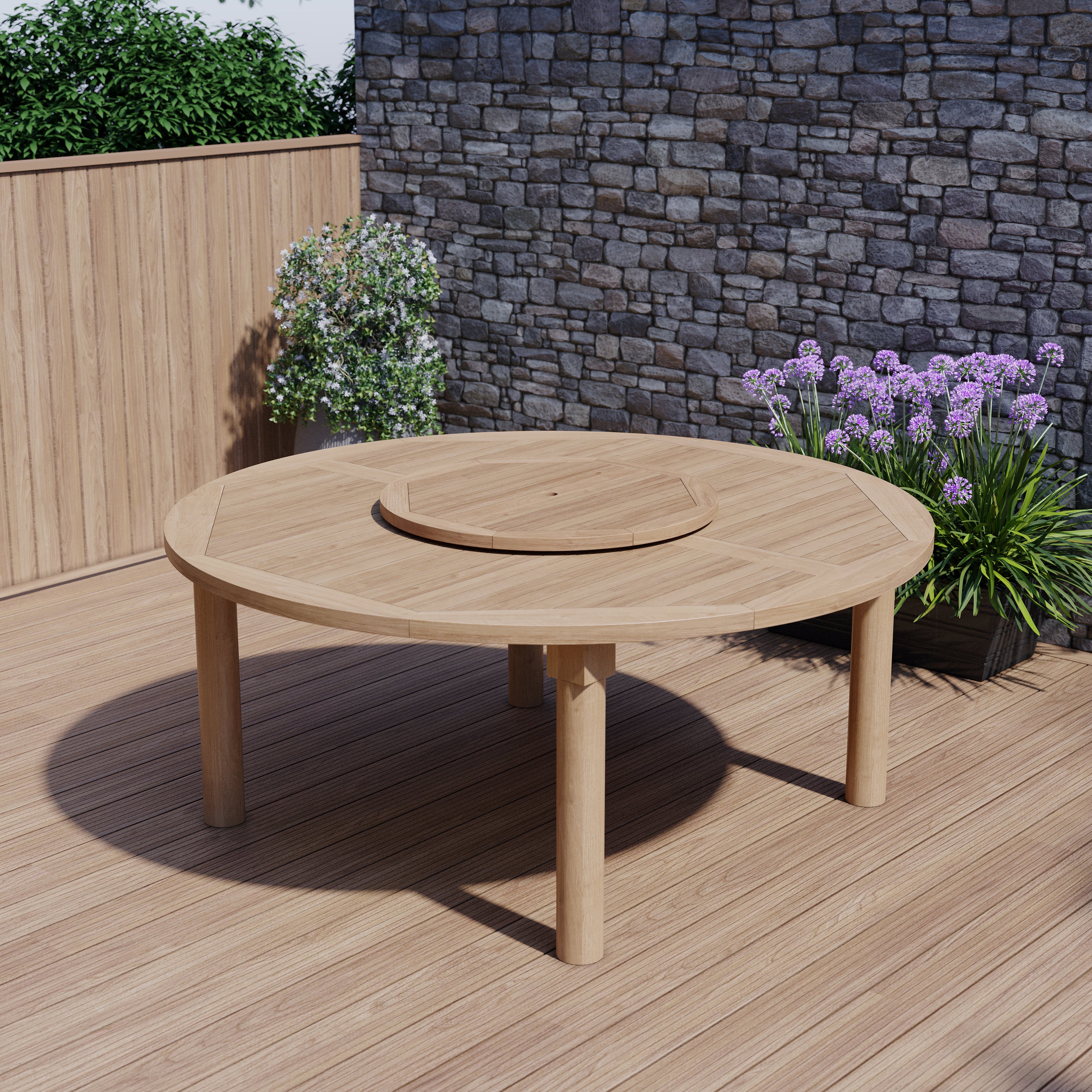 Product photograph of 180cm Round Maximus Teak Table from Luxus Home And Garden