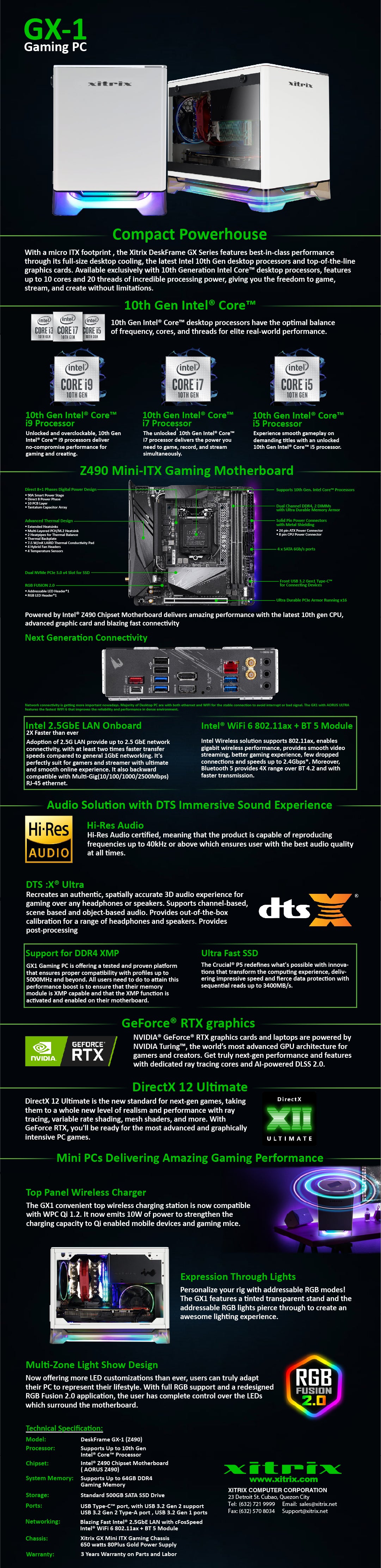 Deskframe Gx1 Z490 Gaming Pc Xitrix Computer Corporation