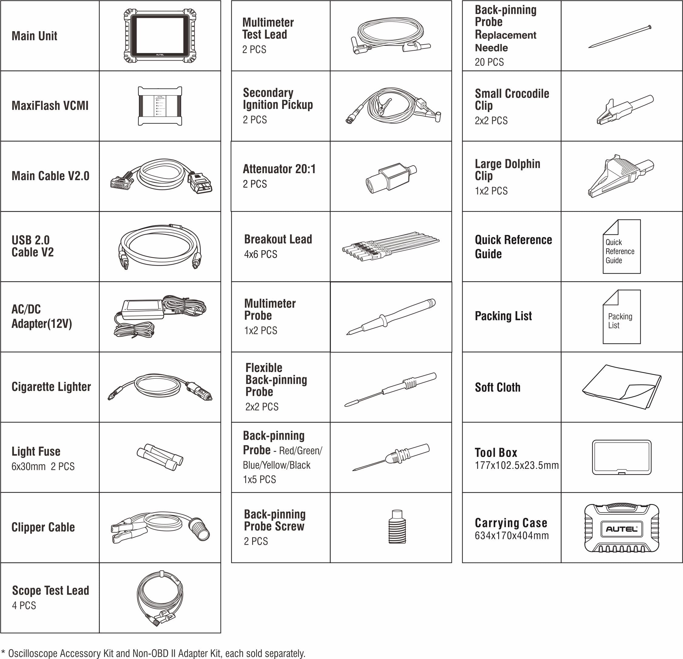 autel maxisys ms919 package list