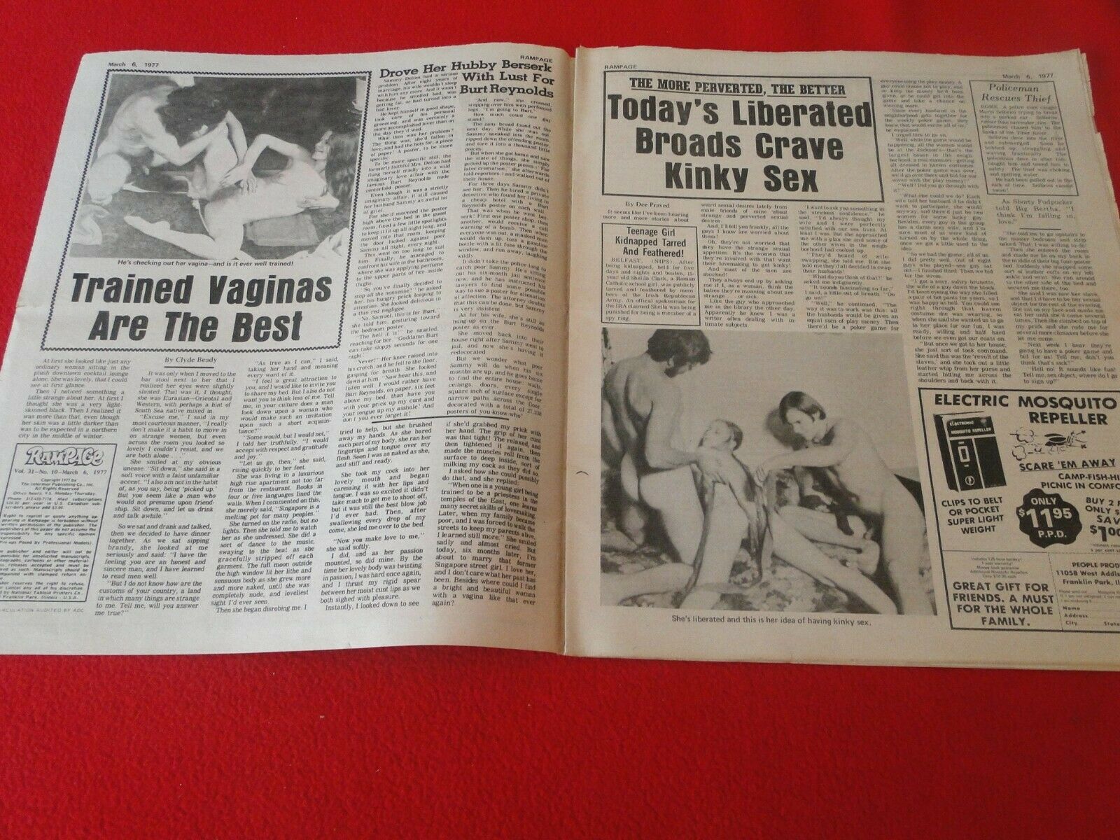 Vintage Classic Adult XXX Porn Newspaper/Magazine Rampage March 1977 â€“  Ephemera Galore