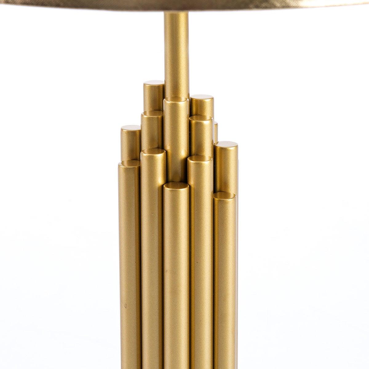 Druppelen karbonade Serena Tafellamp van goudkleurig metaal met lampenkap – Forhaus - Design & Store