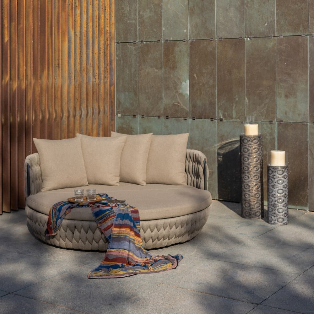 Sofá redondo de tecido bege – Forhaus - Design & Store