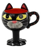 black cat ceramic coffee mug for halloween