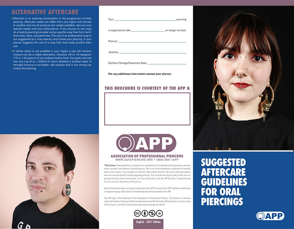 Page 1 Aftercare for Oral Piercings